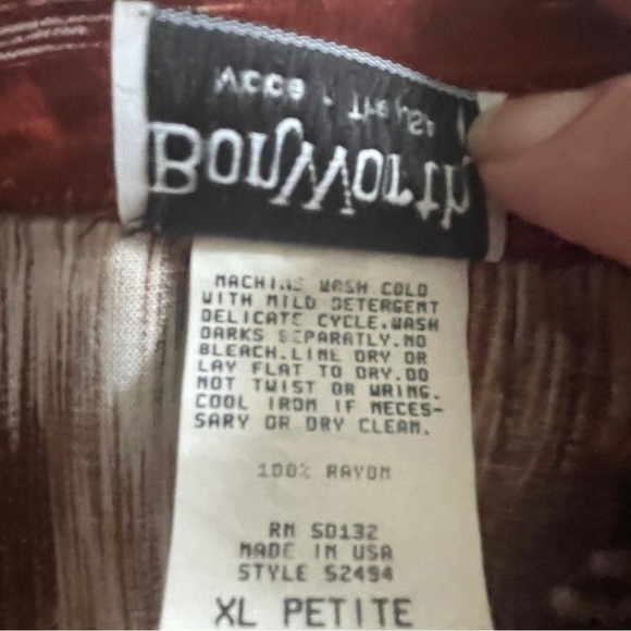 Bon Worth vintage zippered lightweight jacket top abstract neutral print XL P - Picture 6 of 8